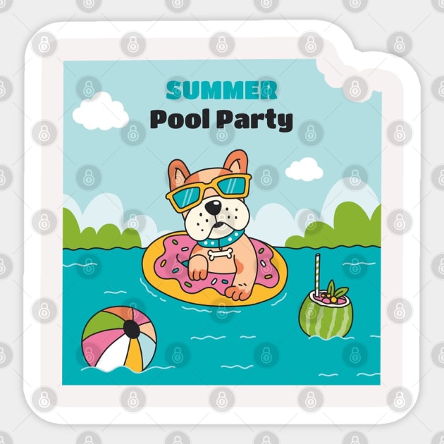 Party Pet Beach Swiming Sticker by kiwodesign